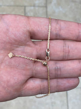 Adjustable 14K Rose Gold Over 925 Sterling Silver Sparkle Glitter Margarita Twisted Rock Chain 2.00mm Necklace, Diamond Cut